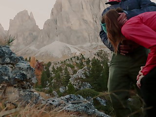 Outdoor hike and sex at 3000mt